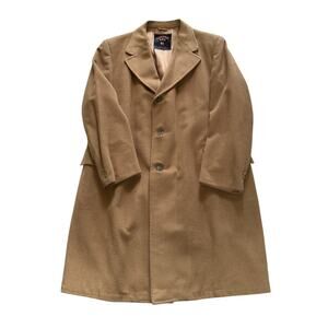 Vintage Alpaca Wool Blend Camel Overcoat Kashmir Rex Mens Coat Winter Dad READ